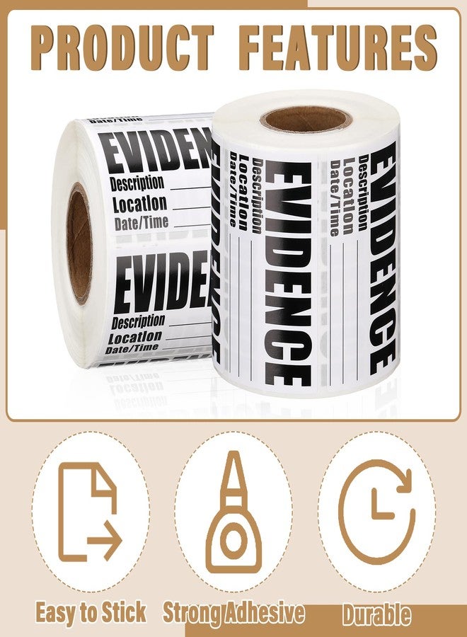 Affrolling 500 Pcs 1.25 * 2.25 Inches Evidence Collection Stickers Adhesive Evidence Labels Stickers Identification Tag for Forensics Investigation Theme Birthday Party - Image 3